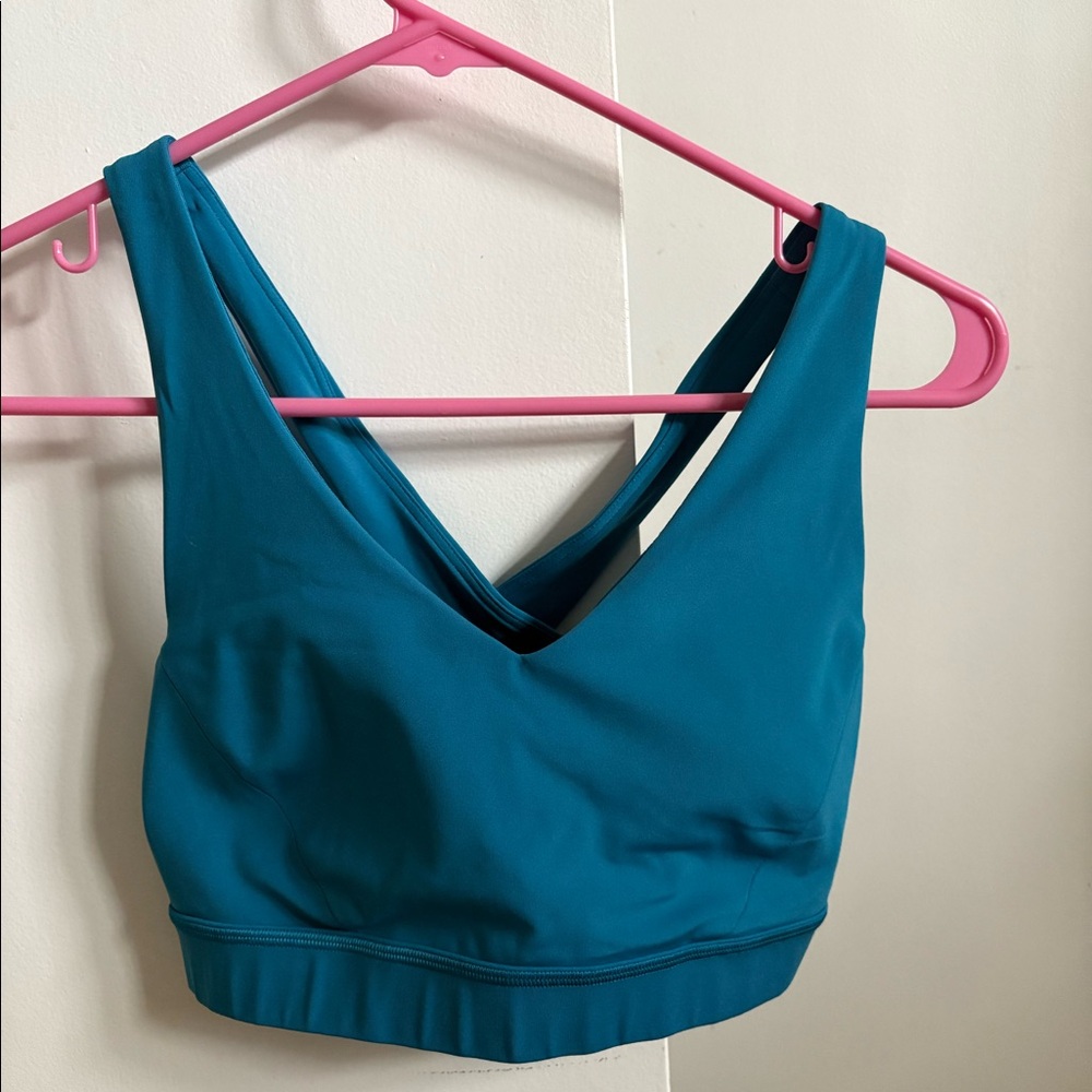 Cross back Blue Sports Bra